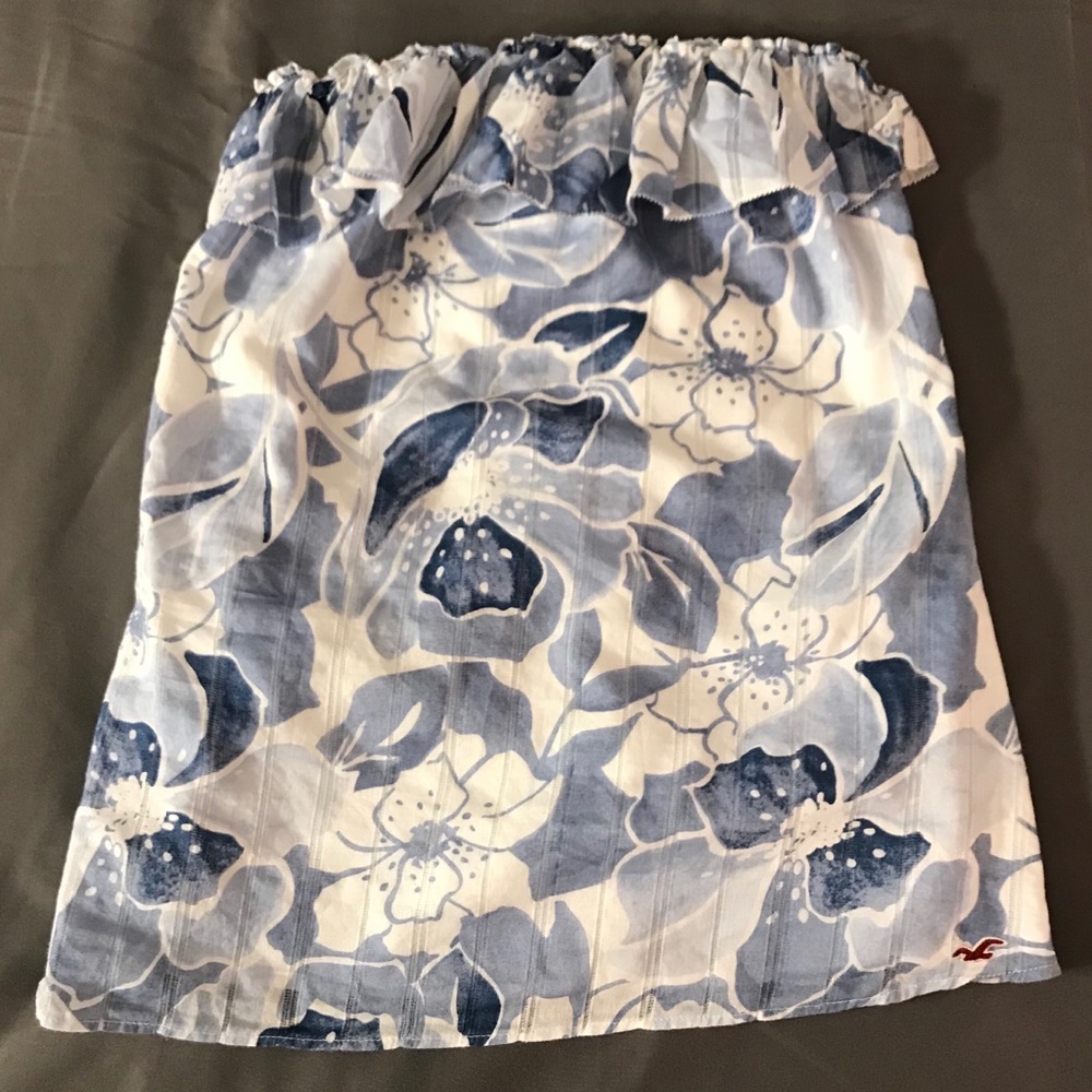 Hollister Womens Floral Ruffled Tie Tube Top Sz S